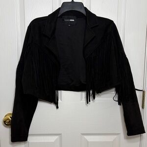 Fashion Nova Black Fringe Blazer